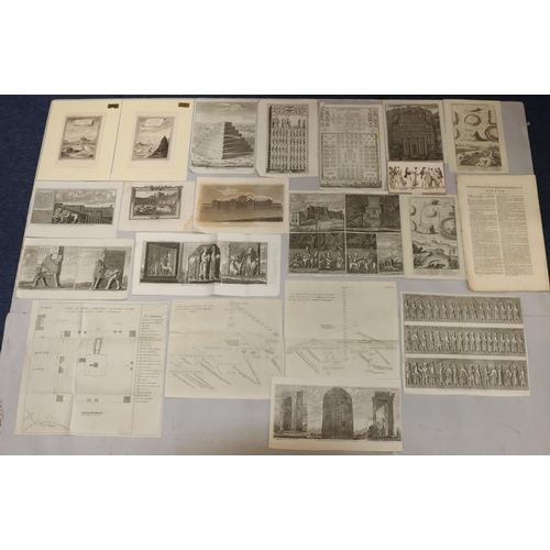 173 - A collection of various antique and other black and white etchings and prints