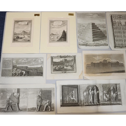 173 - A collection of various antique and other black and white etchings and prints