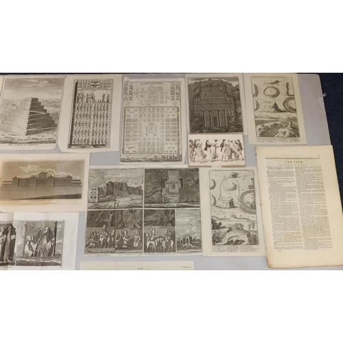 173 - A collection of various antique and other black and white etchings and prints