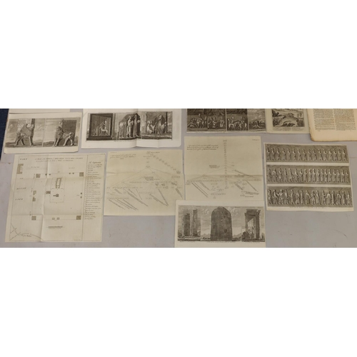 173 - A collection of various antique and other black and white etchings and prints