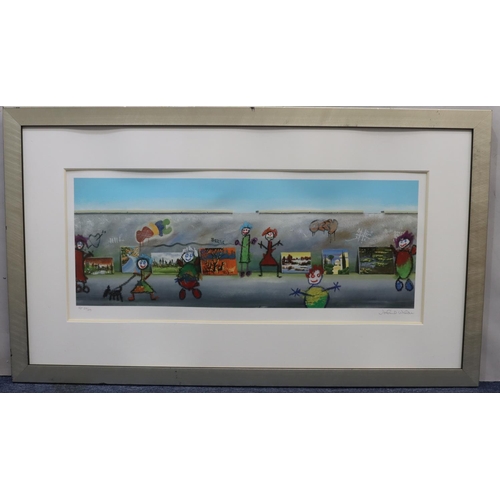 196 - John D Wilson (Born 1942), Artists Proof signed limited edition coloured print, depicting figures wi... 