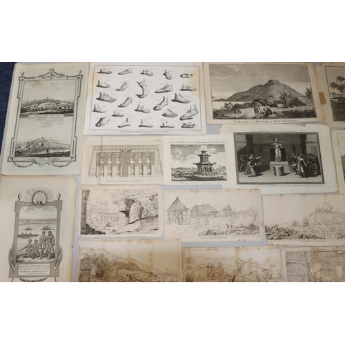 208 - A collection of various antique black and white prints and engravings