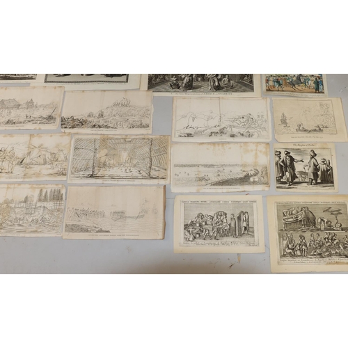 208 - A collection of various antique black and white prints and engravings