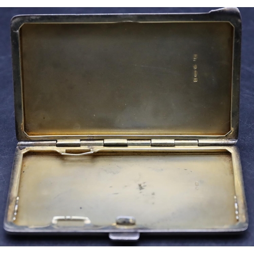 256 - A 925 imported and enamelled small cigarette case with hinged front depicting galleon at full sail w... 