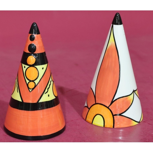 3 - 2 Lorna Bailey limited edition Art Deco style conical shaped castors, 13cm high (2)