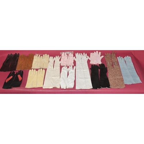 615 - A collection of various leather, silk and other gloves