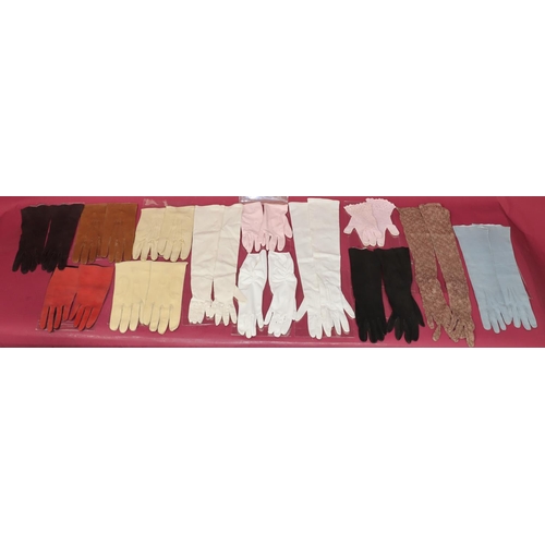 615 - A collection of various leather, silk and other gloves