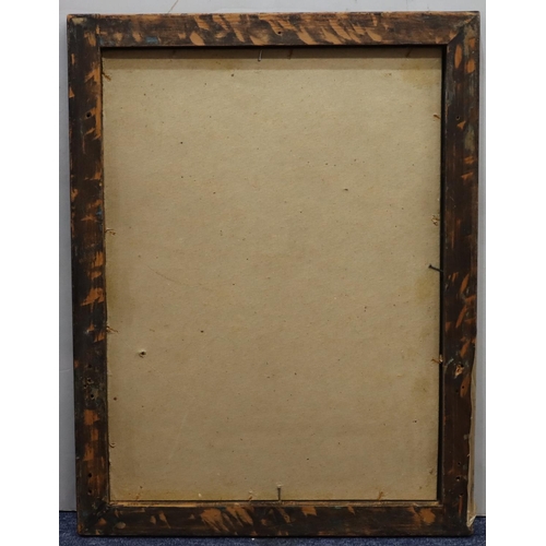 633 - An oriental black and gilt lacquered frame with allover floral and leaf decoration, overall size 43.... 