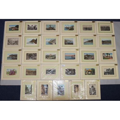 635 - 29 various black and white and colour postcards, all mounted but unframed