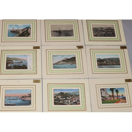 635 - 29 various black and white and colour postcards, all mounted but unframed