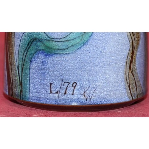 64 - A new Chelsea Pottery vase on pale blue ground with multi-coloured floral and leaf decoration, circa... 