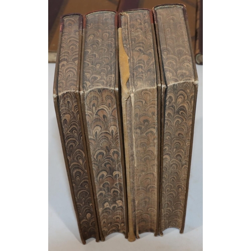 661 - 14 19th Century Continental part leather bound books, 