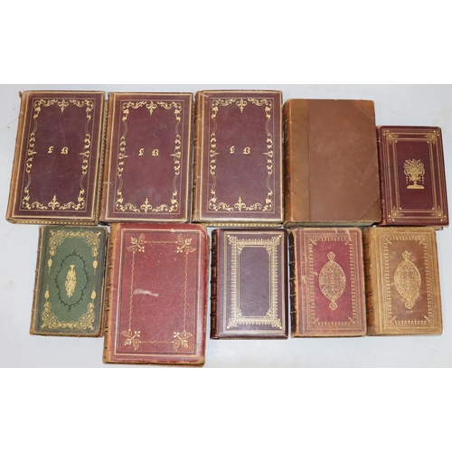 662 - A set of 3 19th Century leather bound books 