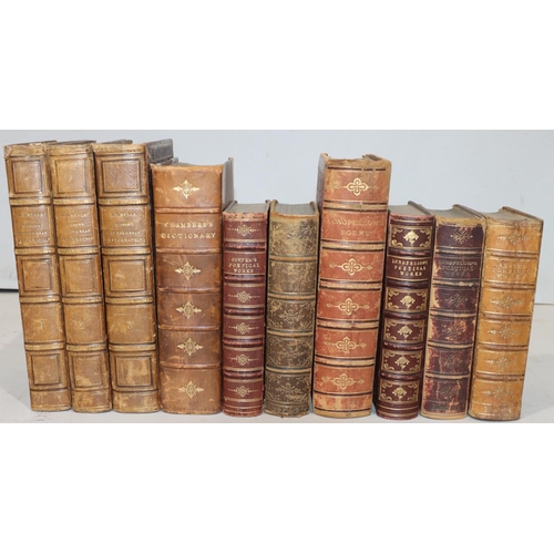 662 - A set of 3 19th Century leather bound books 