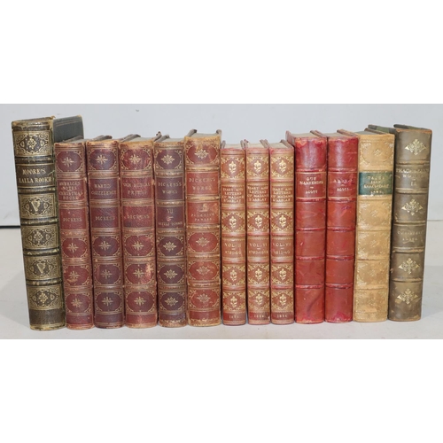 664 - A set of 3 19th Century part leather bound books 