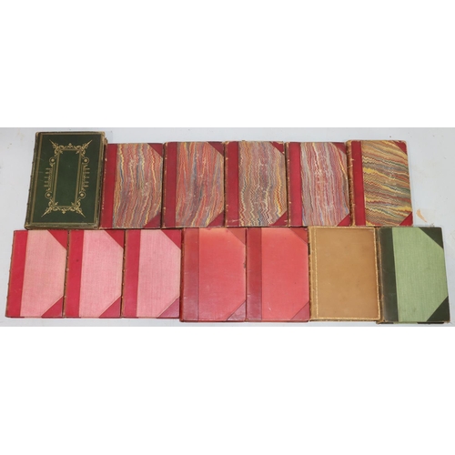 664 - A set of 3 19th Century part leather bound books 