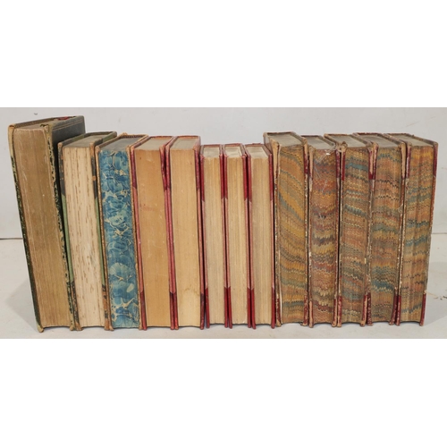 664 - A set of 3 19th Century part leather bound books 