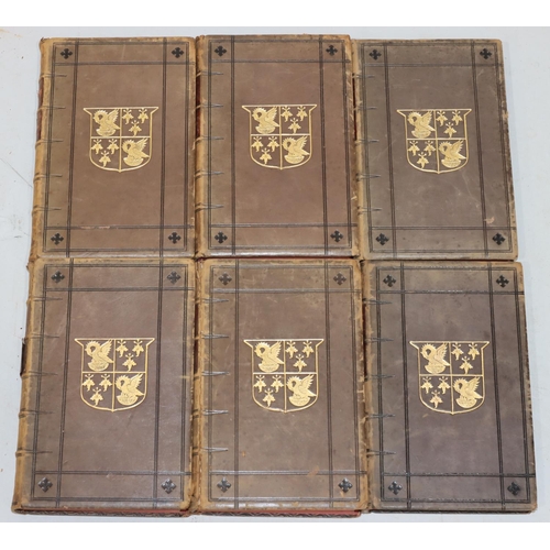 666 - A set of 6 leather bound books 