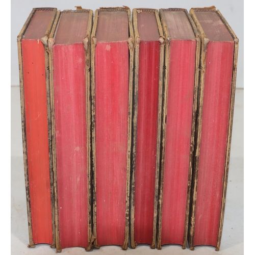 666 - A set of 6 leather bound books 