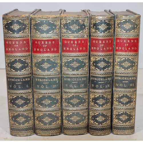 667 - 5 19th Century part leather bound books 