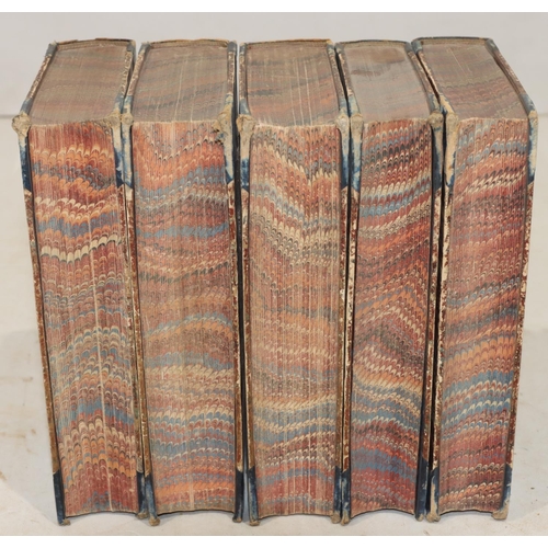 667 - 5 19th Century part leather bound books 