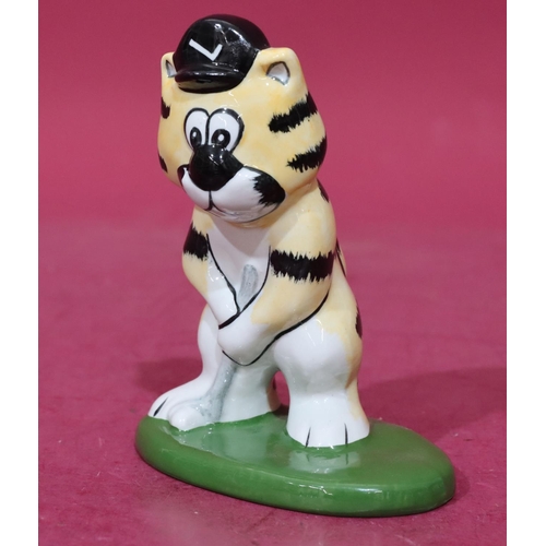 7 - A Lorna Bailey Art Deco style china figure of a cat playing golf, 14cm high