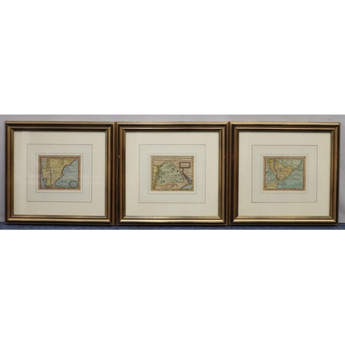 701 - A set of 3 early Continental hand coloured small maps 