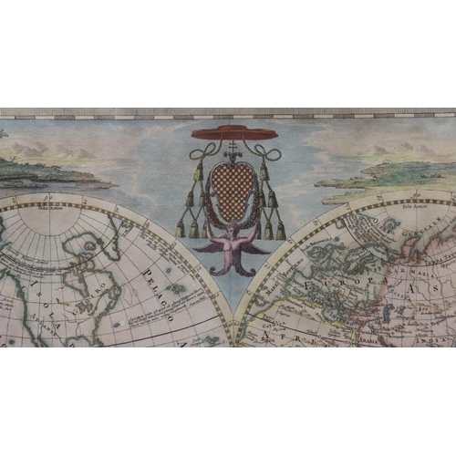 704 - An early 19th Century coloured map of 2 globes 