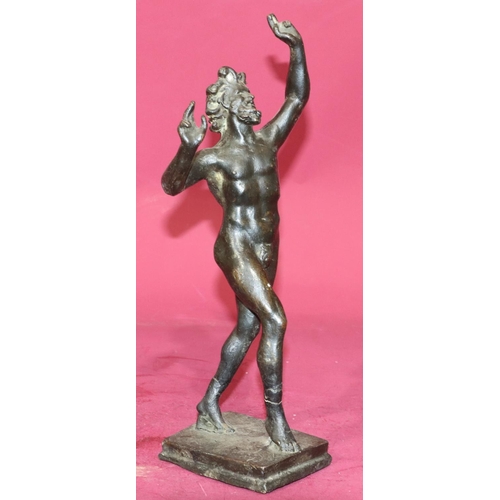 725 - A 19th Century bronze figure of a standing gentleman on rectangular shaped based, 35.5cm high (ankle... 