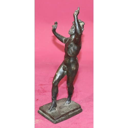 725 - A 19th Century bronze figure of a standing gentleman on rectangular shaped based, 35.5cm high (ankle... 