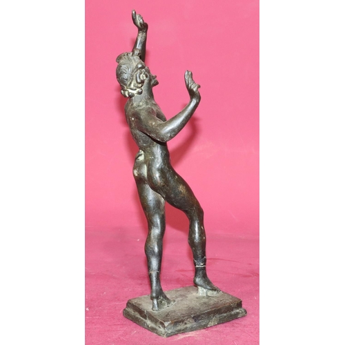 725 - A 19th Century bronze figure of a standing gentleman on rectangular shaped based, 35.5cm high (ankle... 