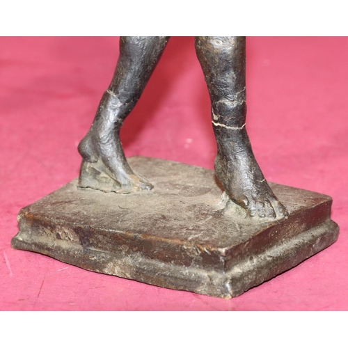 725 - A 19th Century bronze figure of a standing gentleman on rectangular shaped based, 35.5cm high (ankle... 