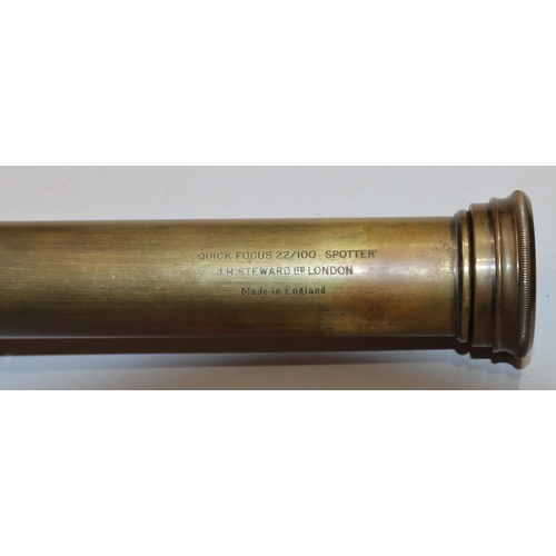 727 - J H Steward Ltd. London brass 4-fold telescope 