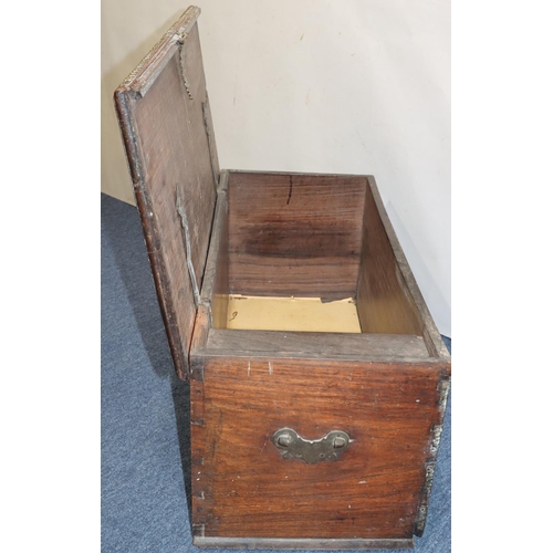 755 - A 19th Century Zanzibar chest with allover brass studded decoration, hinged lid, 93cm wide, 42cm dee... 