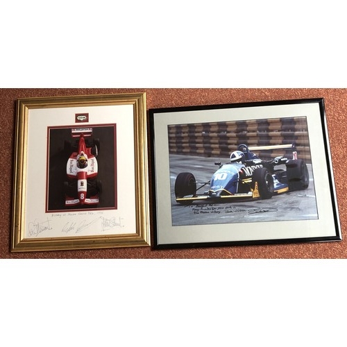 4257 - A Macau Grand Prix 1996 Racing poster with Paul Stewart letter to back, signed by Paul Stewart and o... 