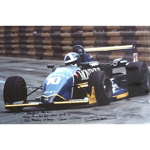 4257 - A Macau Grand Prix 1996 Racing poster with Paul Stewart letter to back, signed by Paul Stewart and o... 