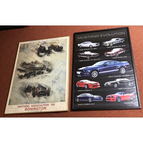 4259 - A Historic Grand Prix Cars Association 1988 poster with pencil signatures to base, signed by artist ... 