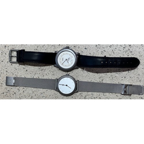 4272 - A Gents Esprit wristwatch with leather strap and Calvin Klein circular wristwatch (both need new bat... 