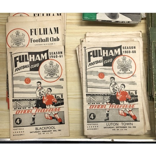 4270 - Circa 200 football programs dating from 1959 onwards, mainly Fulham, some Chelsea and England 1966.