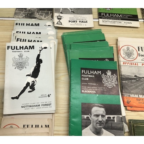 4270 - Circa 200 football programs dating from 1959 onwards, mainly Fulham, some Chelsea and England 1966.