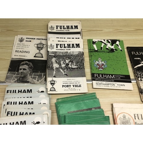 4270 - Circa 200 football programs dating from 1959 onwards, mainly Fulham, some Chelsea and England 1966.