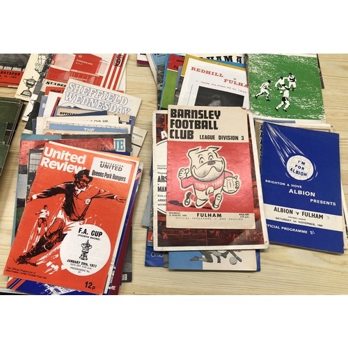 4270 - Circa 200 football programs dating from 1959 onwards, mainly Fulham, some Chelsea and England 1966.