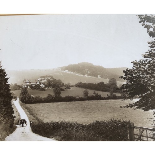 4274 - 5 framed pictures, Dorking and Surrounding areas, The River Mole, Outwood Bell Inn 1906 etc largest ... 