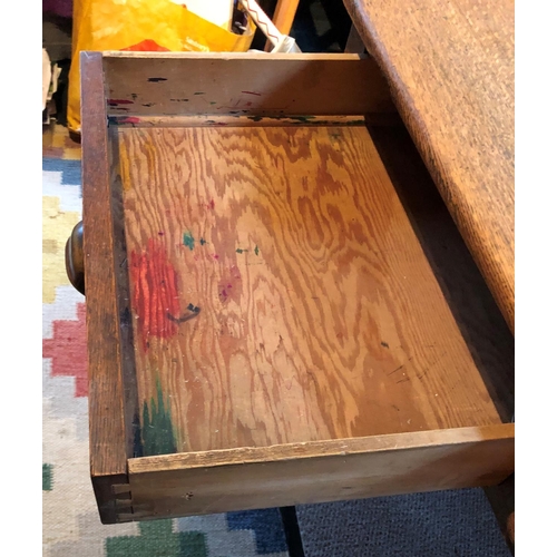 4290 - A small desk with single drawer, 106.5cm wide, 52cm deep, 74cm high overall. This Lot is not held by... 