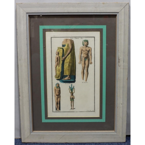 7206 - A 19th Century coloured print depicting various Egyptian figures 