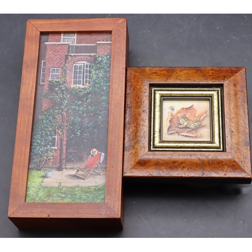 203 - Wendy Vollinger, 2 miniature oils on board 