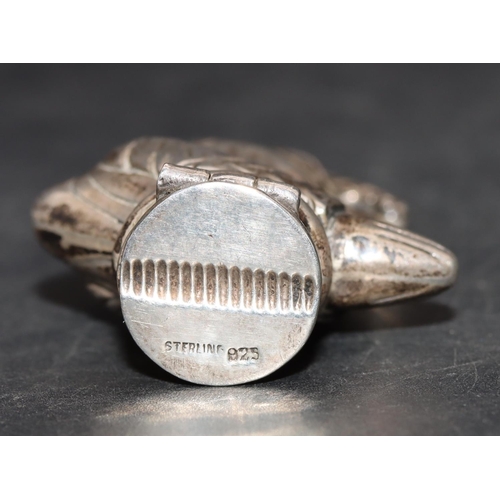 227 - A novelty 925 silver vesta case in the form of 