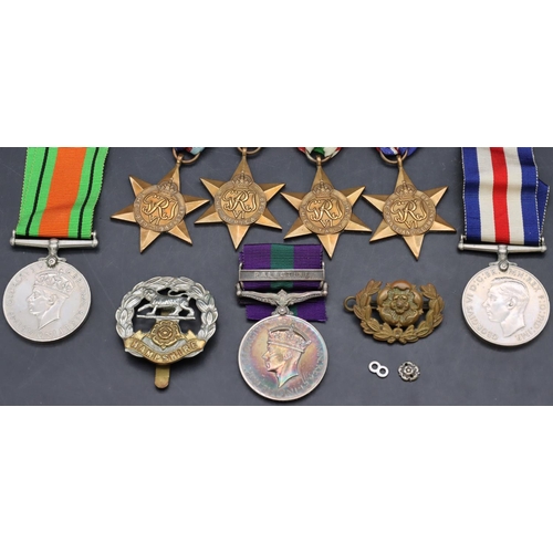 394 - A set of 7 WWII military medals, Palestine Medal 2050831.Pte.E.G.Tickner. Hamps.R with 1939/45 medal... 