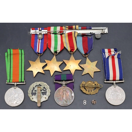 394 - A set of 7 WWII military medals, Palestine Medal 2050831.Pte.E.G.Tickner. Hamps.R with 1939/45 medal... 