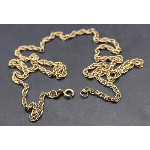 406 - A 9ct gold twist chain (clasp a/f), 46cm long, 5.4 grams